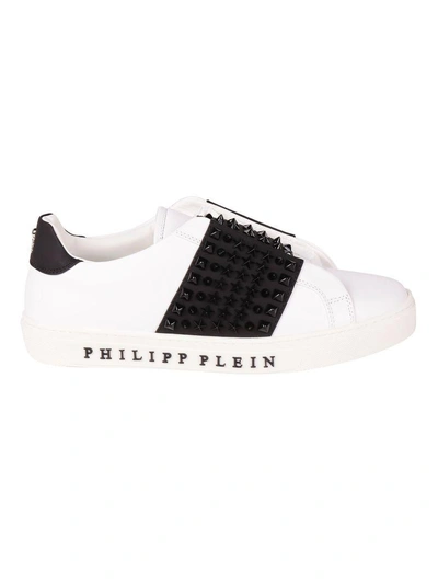 Philipp Plein Low-top Studded Sneaker In White-black