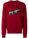 Dolce & Gabbana Logo Sticker Sweatshirt In Red