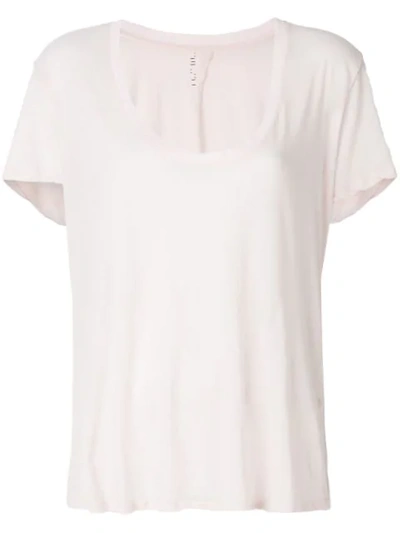 Ben Taverniti Unravel Project Basic Scoop Neck T-shirt In Pink