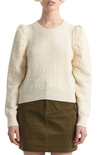 Molly Bracken Puff Sleeve Sweater In Off White