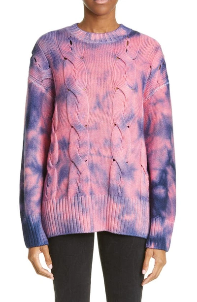 Off-white Tie Dye Wool Blend Sweater In Pink Blue