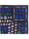 Alexander Mcqueen Skull Motif Scarf - Blue