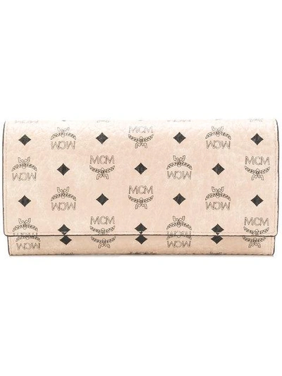 Mcm Visetos Original Three Fold Wallet - Neutrals In Neutrals