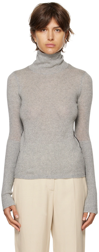 Maria Mcmanus Gray Feather Weight Sweater In Heather Grey