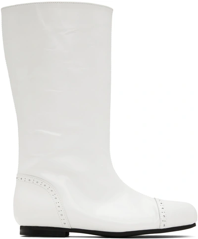 Comme Des Garçons White Glass Boots In 2 White