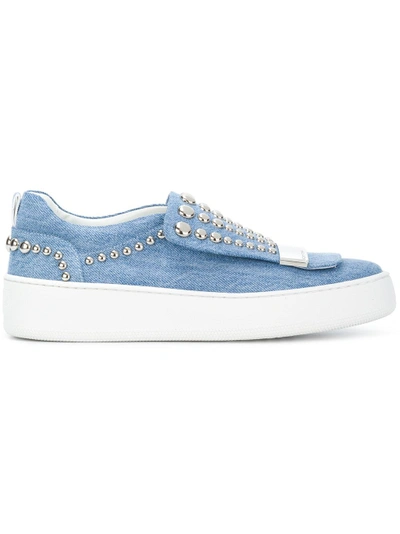Sergio Rossi Studded Platform Sneakers - Blue
