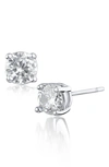 Cz By Kenneth Jay Lane Cz Solitaire Stud Earrings In Clear/ Silver