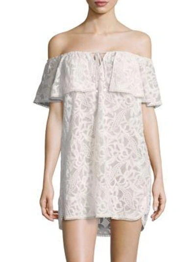 6 Shore Road Off-the-shoulder Ruffle Coverup In Moonlight