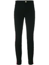Gucci Buttoned Web Side Panel Skinny Trousers In Black