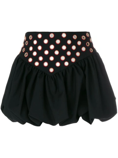 Saint Laurent Bubble-hem Mini Skirt In Black