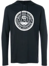 Balmain Logo-print Hoodie In Blue