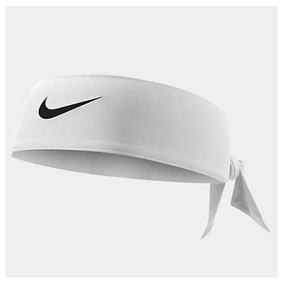 Nike Dri-fit Reversible Tie Headband In White/black