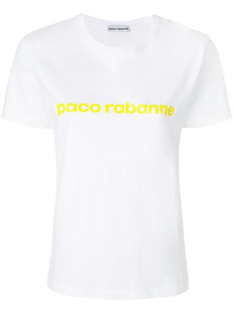 Paco Rabanne Logo Print T-shirt In White | ModeSens