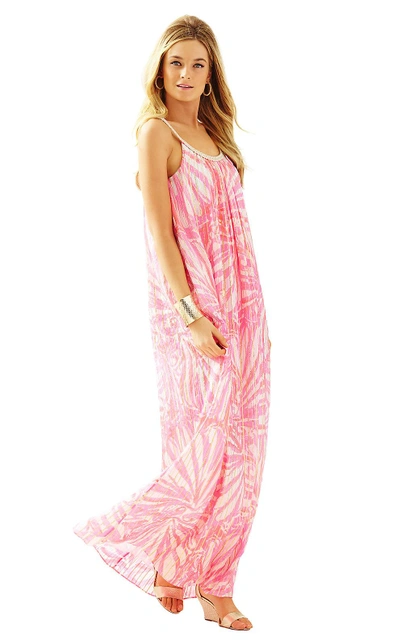 chinese dress ladies Lilly Pulitzer Solana One Shoulder Maxi Havana Pink Turtle Tidepool  Engineered Knit Dress XXS at Amazon Women's Clothing store