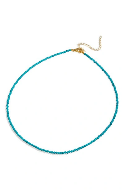Savvy Cie Jewels Turquoise Beaded Necklace In Blue