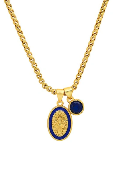 Hmy Jewelry 18k Yellow Gold Plated Enamel & Crystal Necklace