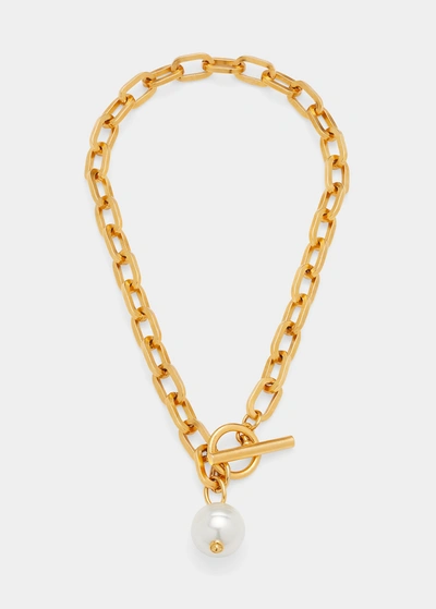 Ben-amun Gold Chain Toggle Necklace With Pearly Drop
