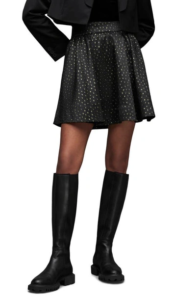 Allsaints Aimsie Skirt In Black/ Gold