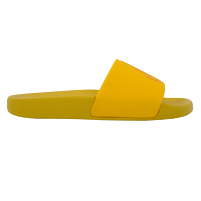 Jw Anderson 10mm Logo Rubber Pool Slides In Bright Yellow