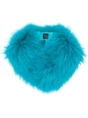 Mr & Mrs Italy Racoon Fur Shawl In Blue