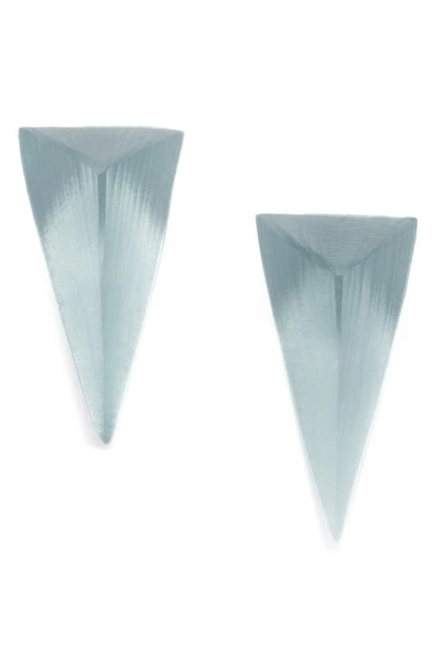 Alexis Bittar Lucite Pyramid Post Earrings In Blue Gray
