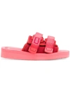 Suicoke Touch Strap Buckle Sandals - Red