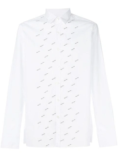 Lanvin Embroidered Poplin Shirt In White