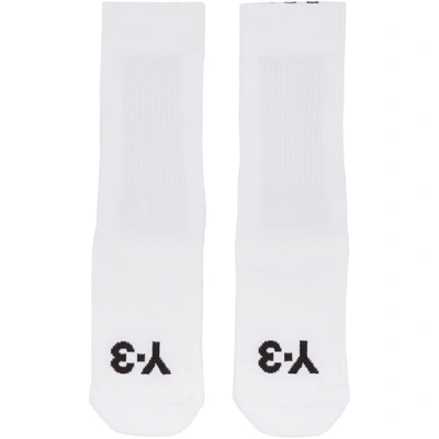Y-3 White Logo Stripe Socks