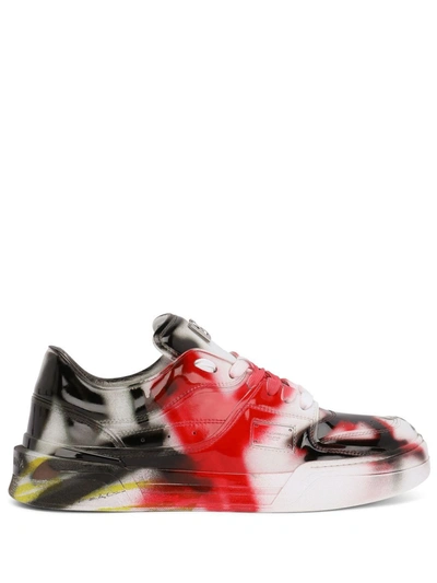 Dolce & Gabbana New Roma Multi-coloured Sneakers With Graffiti Print In Multicolor