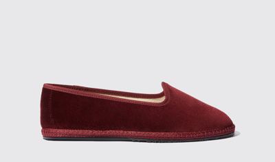 Scarosso Valentina Slip-on Slippers In Burgundy - Velvet