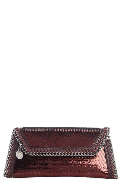 Stella Mccartney Sequin-embellished Clutch Bag In Rot