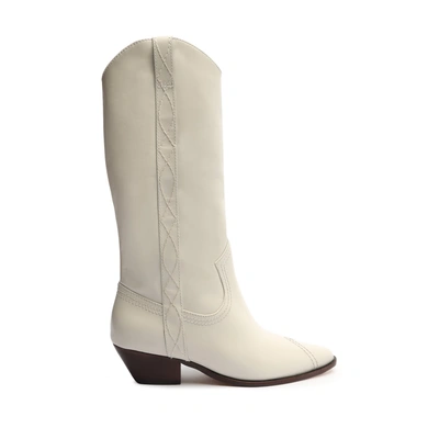 Schutz Allison Leather Boot In Pearl