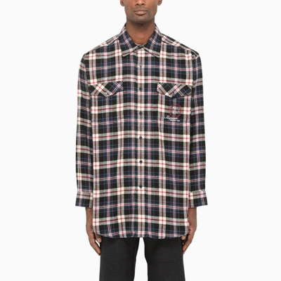 Martine Rose Multi-coloured Cotton Check Shirt In Red