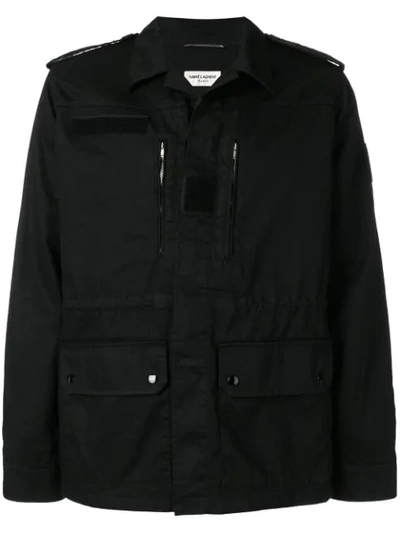 Saint Laurent Sunset Patch Cargo Jacket In Black