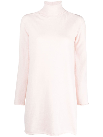 Semicouture Cashmere Knitwear Long Sleeves Mini Dress In Pink