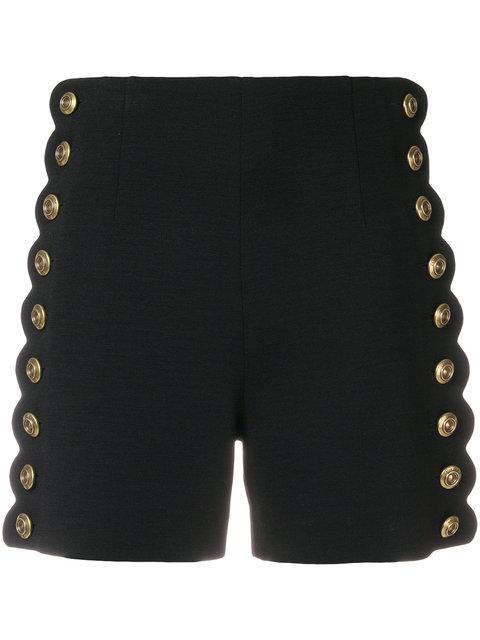 Chloé Buttoned High Waist Shorts - Black | ModeSens