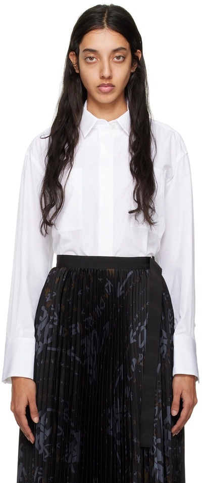 Sacai Cotton Poplin Shirt In White