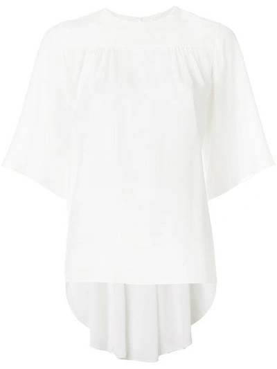 Chloé Cropped Sleeve Blouse - White In White