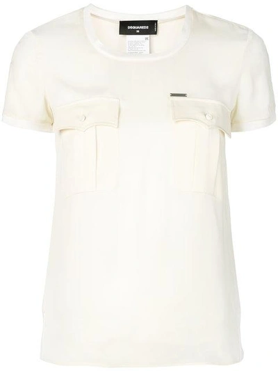Dsquared2 Pocket-detail Fitted Top In White
