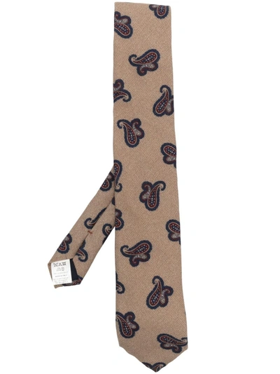 Altea Paisley-print Silk Tie In Marrone
