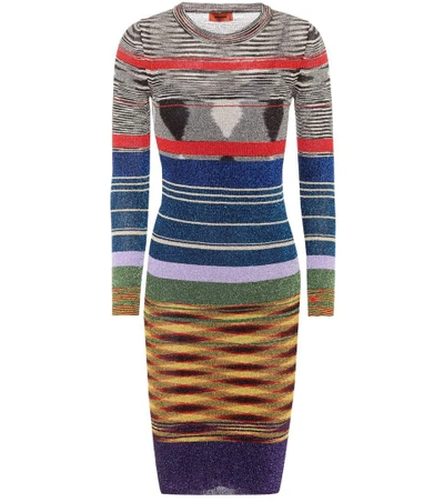 Missoni Metallic Striped Dress In Multicoloured