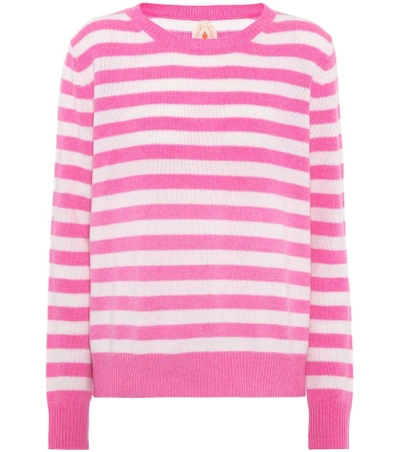 Jardin Des Orangers Striped Cashmere Sweater In Pink