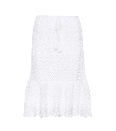 Anna Kosturova Marianne Crocheted Cotton Skirt In White