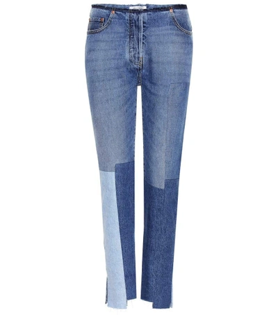 Valentino Patchwork Jeans In Blue