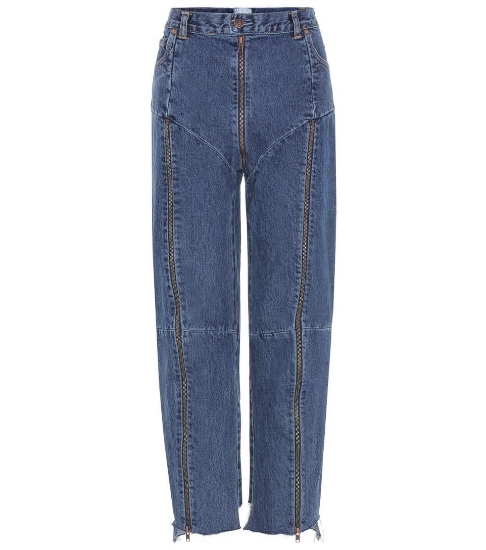 Vetements High-rise Distressed Jeans In Blue | ModeSens