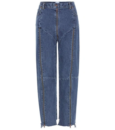 Vetements High-rise Distressed Jeans In Blue