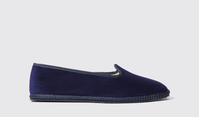 Scarosso Valentino Slip-on Loafers In Blue - Velvet