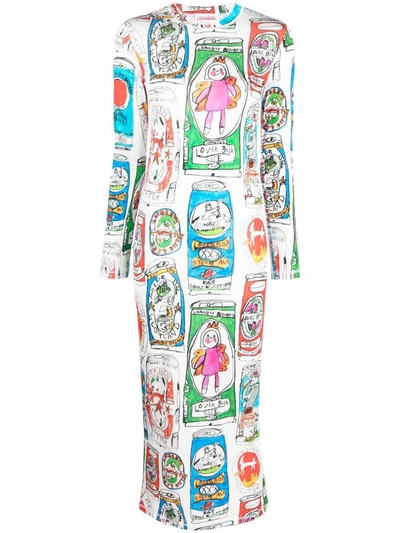 Charles Jeffrey Loverboy Beer Can-print Maxi Dress In White