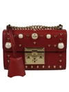 Gucci Padlock Small Studded Shoulder Bag In Ibisco