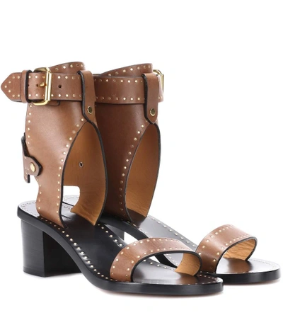 Isabel Marant Jaeryn Studded Leather Sandals In Brown